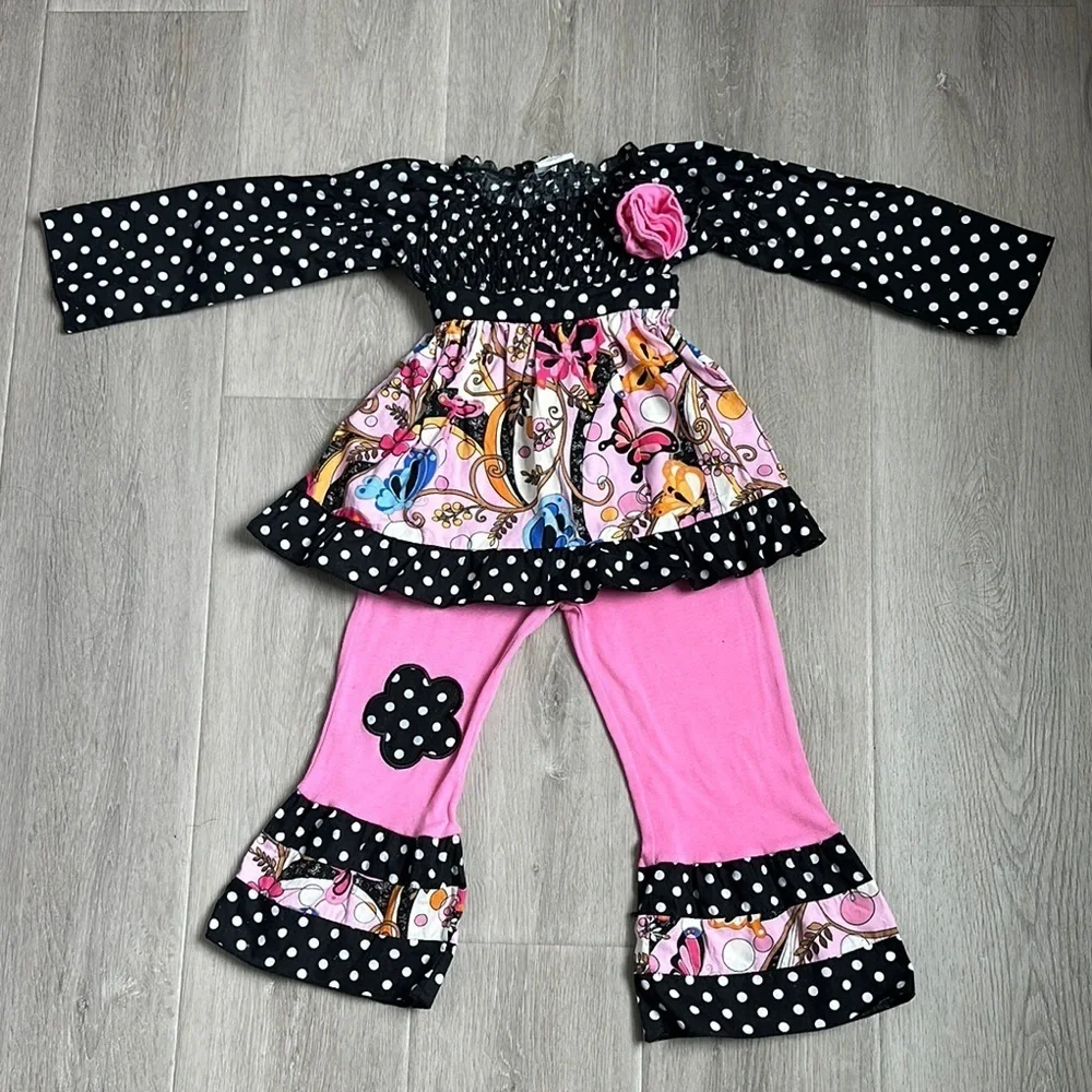 Charming Polka Dot and Pink Kids Set size 2T